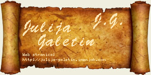 Julija Galetin vizit kartica